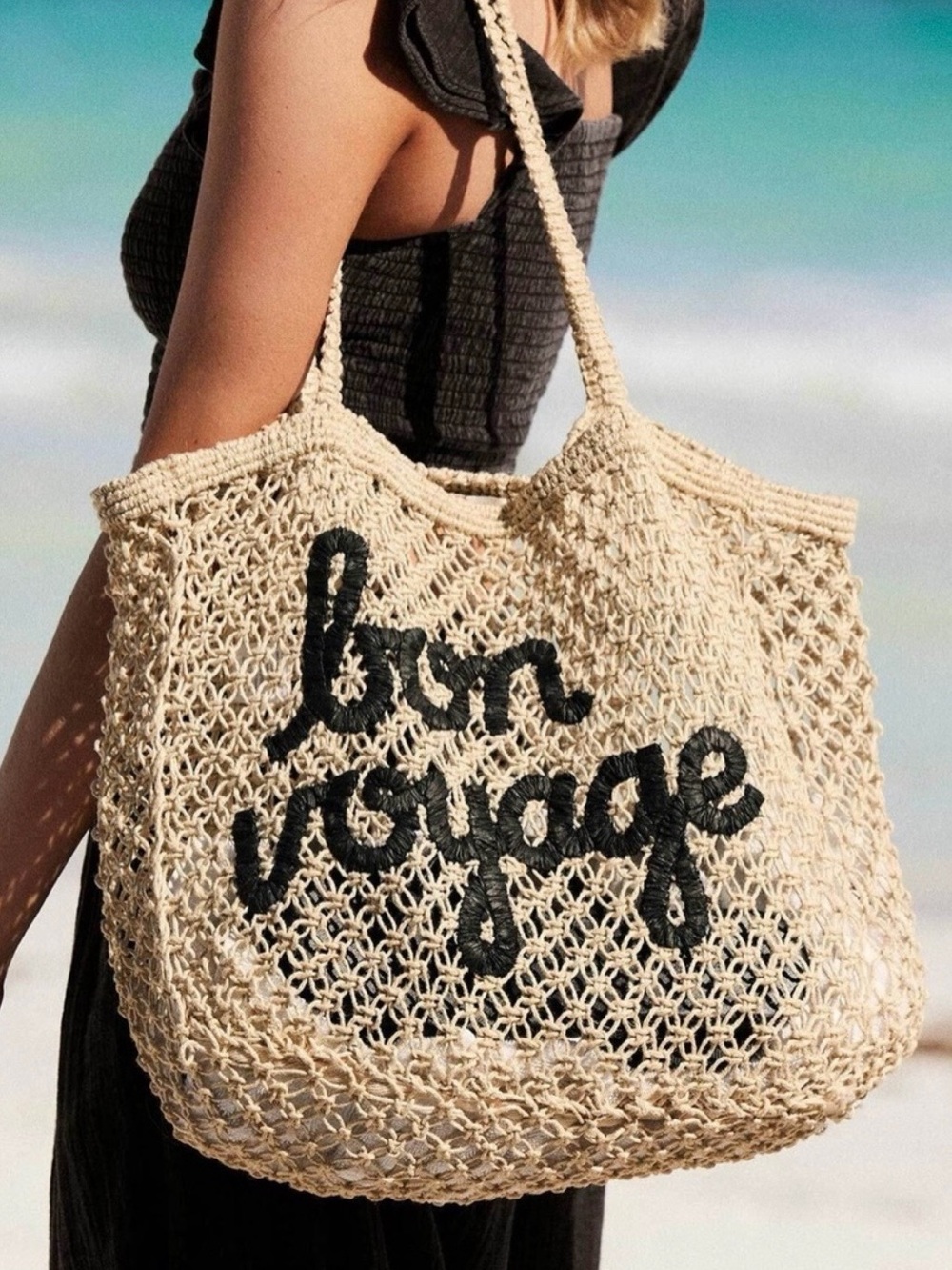 NWT - Z Supply Neutral Crochet Tote - Bon Voyage